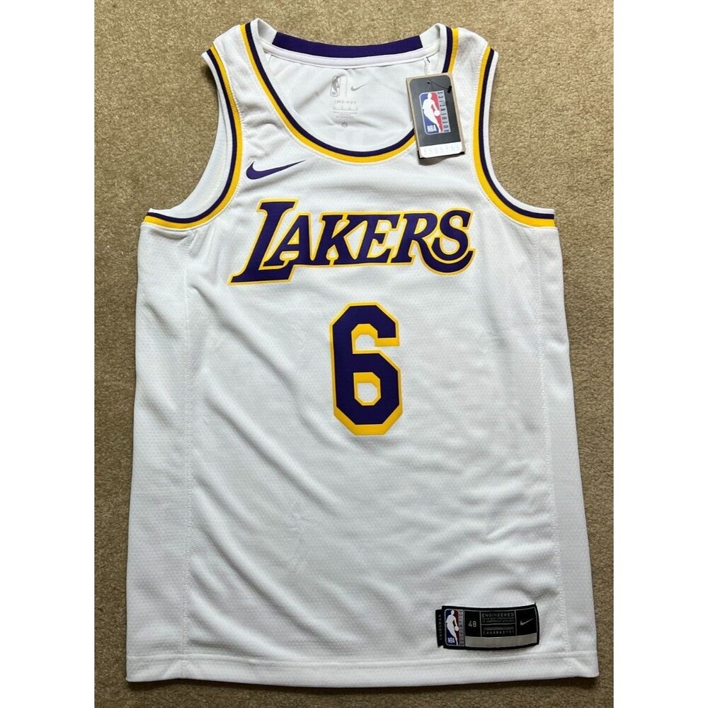 Lebron James #6 Los Angeles Lakers Swingman Nike NBA Basketball Jersey Size L